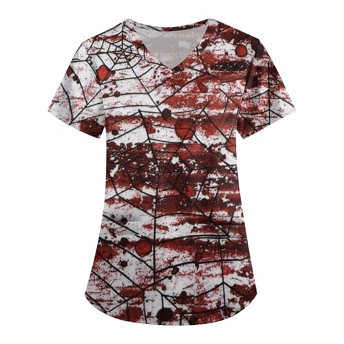 Saymany Kasack Halloween Fledermaus Damen Kostüm Costumes Druck Op Kleidung Arbeitskleidung & Uniformen Hexe Costume Halloween-Kostüme Bequem Pflege （3-Wine，XXL） von Saymany