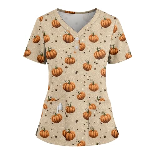 Saymany Kasack Halloween Geister Op Horror Kostüm Damen Kurzarm Kostüm Halloween-Kostüm Fledermaus Große Größen Halloween-Kostüme Mit Taschen Baumwolle （1-White，L） von Saymany