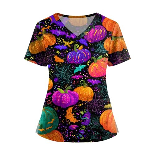 Saymany Kasack Halloween Kostüm Damen Geister Halloween-Kostüm Krankenschwester Kittel Mit Taschen Kostüme Bequem Arzt Locker Medizinische Kleidung （2-Saffron，XL） von Saymany