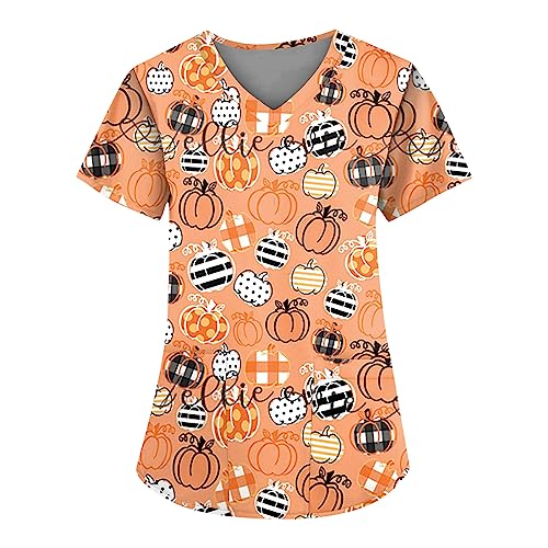 Saymany Schlupfhemd Kasack Halloween Bequem Kostüm Damen Lässig Op Kleidung Halloween-Kostüme Kurzarm Pflege Kostüme Fledermaus Kostüm Große Größen （5-Pink，4XL） von Saymany