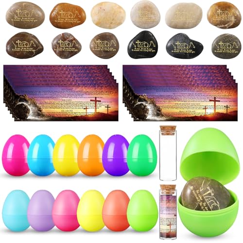 Saypacck 36 Sets christliche Geschenke Ostern Gravierte Steine Ostereier Ostergruß Gebetskarten Glasflasche Religiöse inspirierende Glaube Felsen für Ostern Sonntag Schule Kirche Geschenke Saypacck 36 Sets christliche Geschenke Ostern Gravierte Steine Ostereier Ostergruß Gebetskarten Glasflasche Religiöse inspirierende Glaube Felsen für Ostern Sonntag Schule Kirche Geschenke von Saypacck