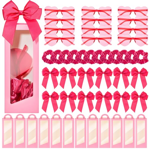 Saypacck 48 Stück rosa Partygeschenk-Boxen mit herzförmiger randloser Sonnenbrille, Satin-Haarbänder, rosa Schleife, Haarnadeln, Großpackung Geschenke für Frauen, Geburtstagsparty, Dekorationszubehör Saypacck 48 Stück rosa Partygeschenk-Boxen mit herzförmiger randloser Sonnenbrille, Satin-Haarbänder, rosa Schleife, Haarnadeln, Großpackung Geschenke für Frauen, Geburtstagsparty, Dekorationszubehör von Saypacck