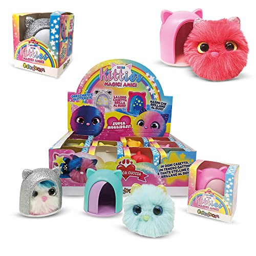 Sbabam s.r.l. Plüschtier Little Kitties Magici Friends, 3er-Pack mit verschiedenen Motiven mit Aufklebern. Die Häuser leuchten im Dunkeln. von Sbabam s.r.l.