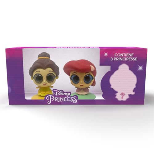 Sbabam Disney Princess Toys, Disney Prinzessinnen mit Glitzeraugen, Spielzeug ab 3 Jahre für Mädchen, Disney Geschenke mit 3 Mini Puppe Arielle + Belle + Überraschungsprinzessin von Sbabam