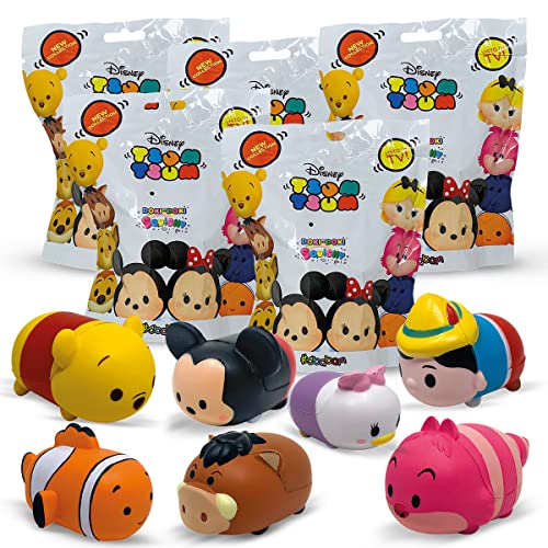 Sbabam Disney Tsum Tsum, Squishy Spielzeug mit Mickey Mouse, Minnie Mouse, Pinocchio, Nemo und Anderen, 5er-Pack, Disney Geschenke mit Weichen Kleinen Gummipuppen, Spielzeug ab 3 Jahre für Kinder von Sbabam