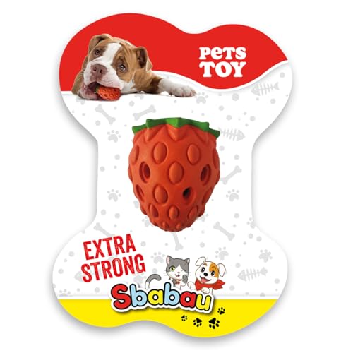 Sbabau Strawberry Pets Toy, Hundespielzeug Unzerstörbar zur Stärkung der Zähne, Weich und Robust, Interaktives Hundespielzeug Große Hunde und Kleine Hunde - Erdbeere von Sbabam