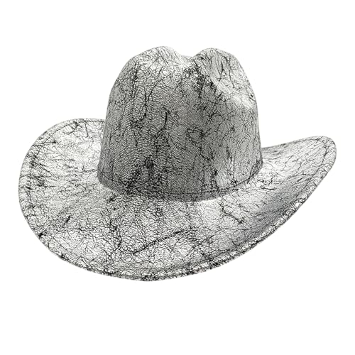 Sbshiouu Western PU Hut mit großen Krempen und dekorativer Retro-Textur für Kostümbegeisterte und Cosplay-Party Sbshiouu Western PU Hut mit großen Krempen und dekorativer Retro-Textur für Kostümbegeisterte und Cosplay-Party von Sbshiouu