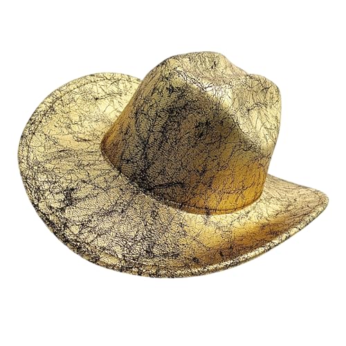 Sbshiouu Western PU Hut mit großen Krempen und dekorativer Retro-Textur für Kostümbegeisterte und Cosplay-Party Sbshiouu Western PU Hut mit großen Krempen und dekorativer Retro-Textur für Kostümbegeisterte und Cosplay-Party von Sbshiouu