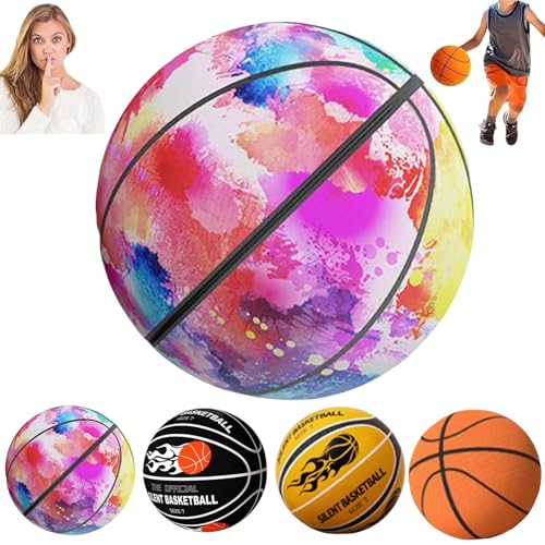 Sbyhbhyds Leise Indoor Basketball,Kinder 2025 Upgrad Dribbling Leichter Schaumstoff Trainingsball für Jungen Mädchen,Park,Garten,Pool, Spiele,Robuster,geräuschloser Leicht Basketball (A, 21CM) von Sbyhbhyds