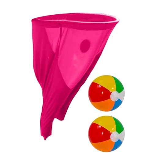 Sbyhbhyds Oma-Hosen-Spiel für Garten, 1 übergroße Hose+2 elastische Bälle+Pumpe,Outdoor-Spiel,Hinterhofpartys, Sportfest, riesige Hüpfball-Wurfspiele,Team-Staffel-Set für Familientreffen (Red) von Sbyhbhyds