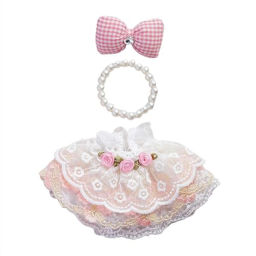 Kleidung für 17 cm große Puppen und Plüschtiere, süßes Kleid mit Kunstperlenkette und Schleife, Dress Up Rock Zubehör, keine Puppen Kleidung für 17 cm große Puppen und Plüschtiere, süßes Kleid mit Kunstperlenkette und Schleife, Dress Up Rock Zubehör, keine Puppen von Sbyzm