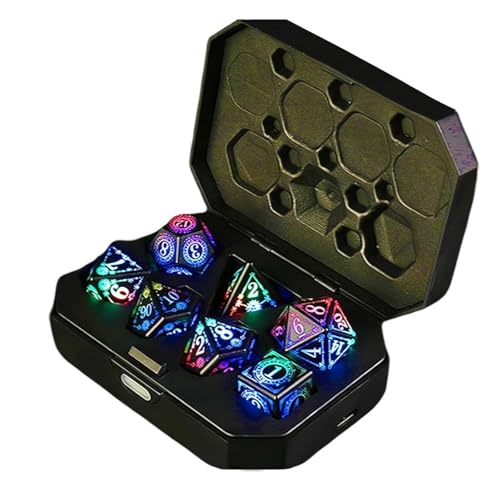 LED-Würfel-Set, wiederaufladbar, kabellos, beleuchtet, DND-Würfel-Set, coole DND-Würfel mit Ladebox, flackernder, leuchtender Würfel, magische Würfel, polyedrische Rollenspiel-Würfel für DND-Geschenke LED-Würfel-Set, wiederaufladbar, kabellos, beleuchtet, DND-Würfel-Set, coole DND-Würfel mit Ladebox, flackernder, leuchtender Würfel, magische Würfel, polyedrische Rollenspiel-Würfel für DND-Geschenke von Sbyzm