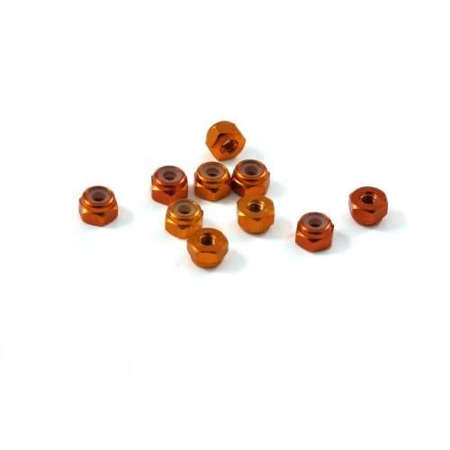 Scaleauto SC-5100B Self Locking Nuts - Aluminium M2, with 4.5mm Head. Orange Anodized x10 von Scaleauto