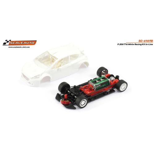 Scaleauto SC-6149b Peugeot 208 T16 White Racing Kit Inline von Scaleauto