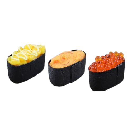 Scalewbin 3 Stück Simulation Sushi Fake Onigiri Dekoration Miniture Dekoration Lebensmittelprobe Kunststoff Realistisches Lebensmittelmodell von Scalewbin