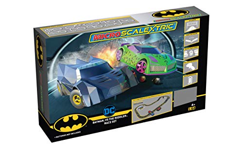 Micro Scalextric Batman vs Riddler im Set, batteriebetriebenes Rennset von Scalextric