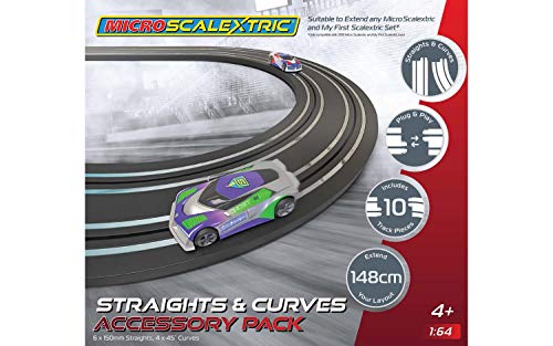 Micro Scalextric Streckenerweiterung, Set, Geraden und Kurven von Scalextric