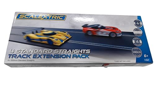 Scalextric Gerade, 4 Stück, Erweiterungsset, Black von Scalextric
