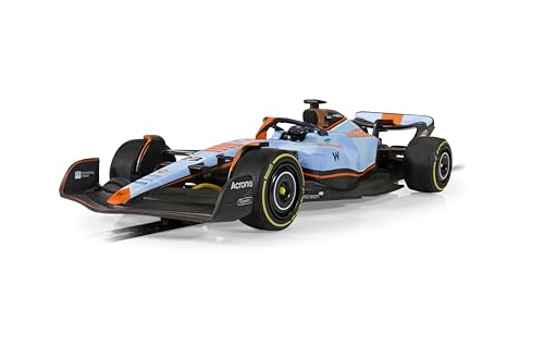 Scalextric Cars – C4559 Williams FW45 – Alex Albon – Gulf Edition – Spielzeug-Schlitzauto zur Verwendung Rennstrecken oder -Set – Geschenkideen für kleine Kinder für Jungen-Mädchen von Scalextric