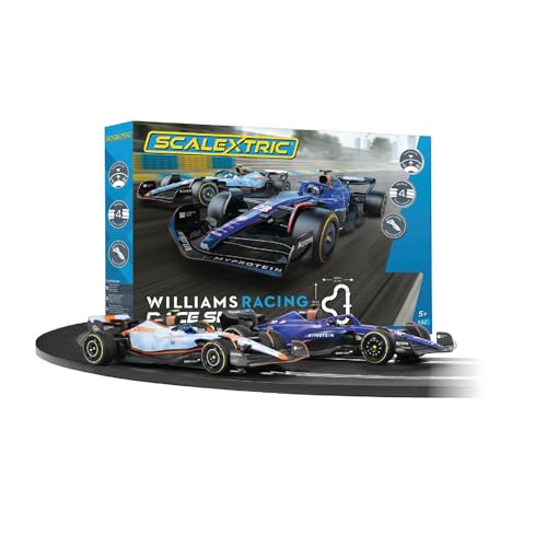 Scalextric Rennstrecken-Sets für Kinder – C1450M Williams Racing Race Set Speed ​​Track – elektrische Rennstrecken für Jungen und Mädchen ab 5 Jahren, Slotcar-Rennstrecken – Mini-Auto-Rennsets von Scalextric
