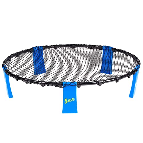 Scatch Roundnet Set - 92 x 20 cm - Auch für Spikeball geeignet - Inklusive Ball, Pumpe, Rahmen, Netz und Reisetasche - Max. 4 Spieler - Blau/Schwarz von Scatch