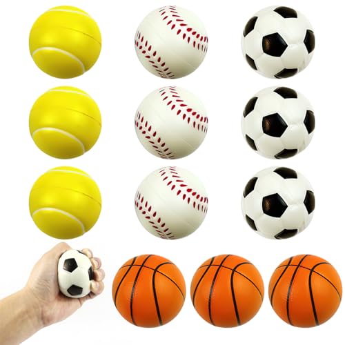 Scettar 12 Mini-Sportbälle, Stressbälle Kinder, Mini-Fußball, Basketball, Tennis, Baseball, Schaumstoffbälle Stressabbau für Kinder und Erwachsene Scettar 12 Mini-Sportbälle, Stressbälle Kinder, Mini-Fußball, Basketball, Tennis, Baseball, Schaumstoffbälle Stressabbau für Kinder und Erwachsene von Scettar