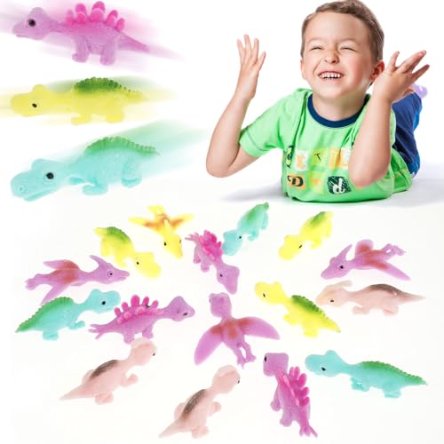 SchSin Dinosaurier-Finger-Spielzeug – lustiges Spielzeug – 30 Dinosaurier (6 Stile, zufällige Farben/Mengen) von SchSin