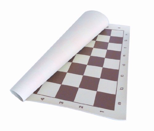 SchachQueen - Schachbrett, Kunststoff, Feldgröße 47 mm, rollbar, braun/weiß, 43 cm x 43 cm, für 2 Spieler, All Ages von SchachQueen