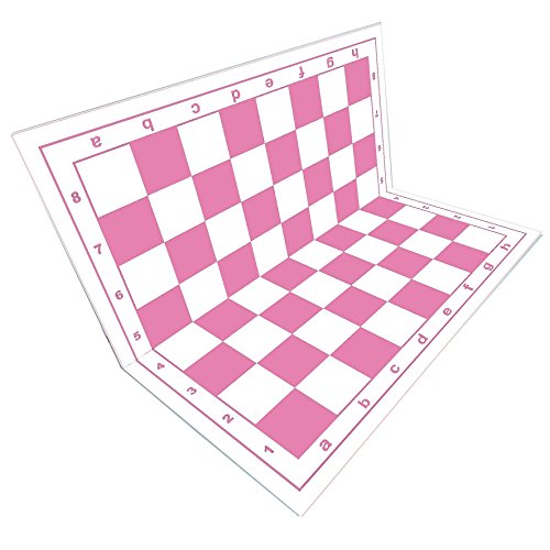 SchachQueen - Schachbrett Plastik Feldgröße 57 mm klappbar pink/weiß von SchachQueen