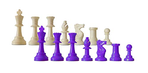 SchachQueen - Schachfiguren Plastik Königshöhe 97 mm violett/weiß von SchachQueen