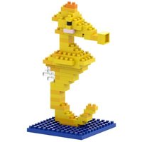 BRIXIES 200078 - Seepferdchen, 3D Konstruktionsbausatz aus Ministeinen, 114 Teile von Schäfer Toy Company GmbH