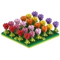 BRIXIES 200142 - Tulpenfeld, 3D Konstruktionsbausatz aus Ministeinen, 381 Teile von Schäfer Toy Company GmbH