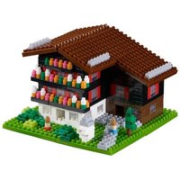 BRIXIES 200158 - Schweizer Chalet, 3D Konstruktionsbausatz aus Ministeinen, 441 Teile von Schäfer Toy Company GmbH