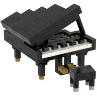BRIXIES 200333 - Klavier (Flügel) schwarz, 3D Konstruktionsbausatz aus Ministeinen, 134 Teile von Schäfer Toy Company GmbH