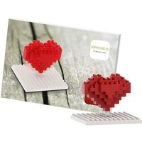 BRIXIES 220017 - Postkarte Herz, 3D Konstruktionsbausatz aus Ministeinen, 42 Teile von Schäfer Toy Company GmbH
