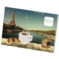 BRIXIES 220064 - Postkarte Croissant & Kaffee, 3D Konstruktionsbausatz aus Ministeinen, 118 Teile von Schäfer Toy Company GmbH