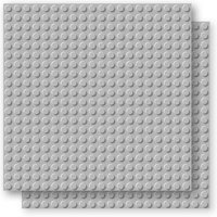 BRIXIES 225016 - Platte 20 x 20 Doppelpack hellgrau , Bauplatten, 1 Stück von Schäfer Toy Company GmbH