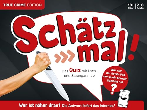 Schätz mal! True Crime Edition: Das Quiz mit Lach- und Staungarantie | Ab 18 Jahre | 2-8 Spieler | Spiel, White von NAUMANN & GÖBEL VERLAGSG.