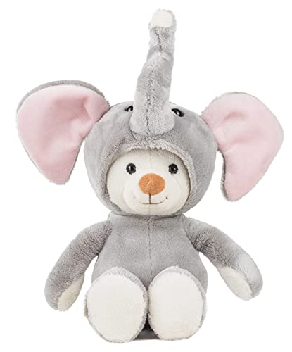 Schaffer Knuddel mich! 5723 Plüsch Teddy Hoodiebär Teddyfant rosé, Grau-rosa-cremeweiß von Schaffer Knuddel mich!