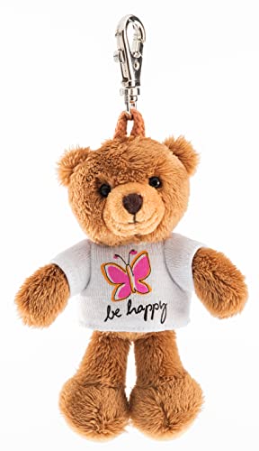 Schaffer 2528 Schlüsselanhänger Teddy mit T-Shirt Be Happy, unisex-child, Braun, ca. 11 cm Schaffer 2528 Schlüsselanhänger Teddy mit T-Shirt Be Happy, unisex-child, Braun, ca. 11 cm von Schaffer