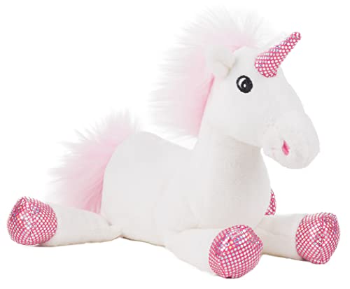 Schaffer Knuddel mich! 5521 Shiny Rudolf Schaffer Collection Plüsch Einhorn, Weiß/Pink, 22 cm von Schaffer Knuddel mich!