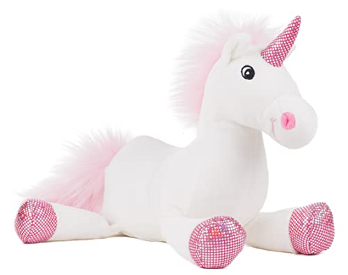 Schaffer 5522 Rudolf Collection Plüsch Einhorn Shiny, Weiß/Rosa, 29 cm von Schaffer Knuddel mich!