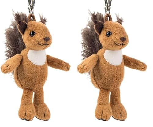 Schaffer Knuddel Mich! 250 Anhänger Luzy Plüsch Eichhörnchen, Braun/Weiß, 11cm (Packung mit 2) von Schaffer