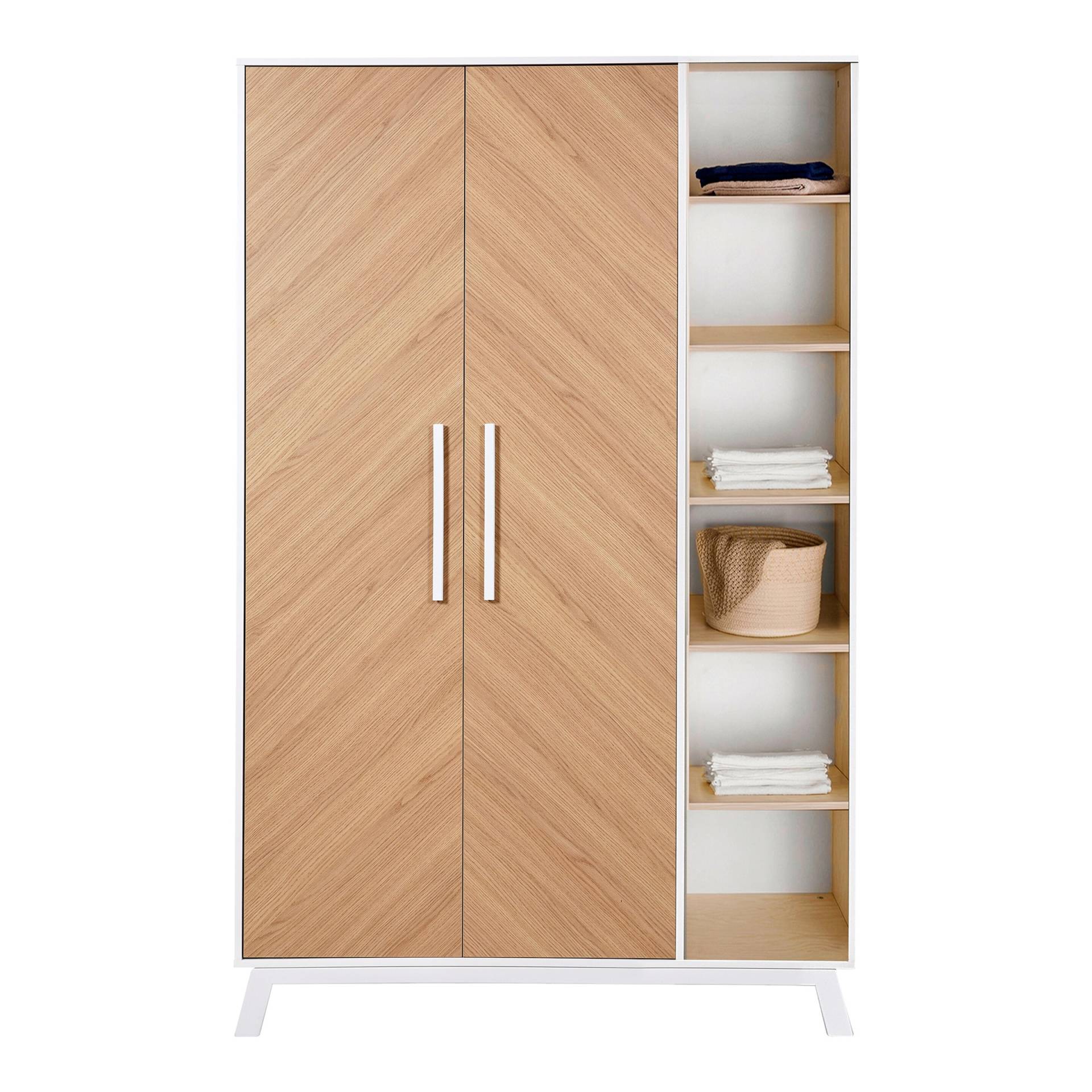 Schardt Kleiderschrank Venice Fishbone White 2-türig mit Seitenregal Schardt Kleiderschrank Venice Fishbone White 2-türig mit Seitenregal von Schardt