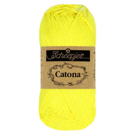 Scheepjes Catona Garn Unicolor 601 Neongelb von Scheepjes