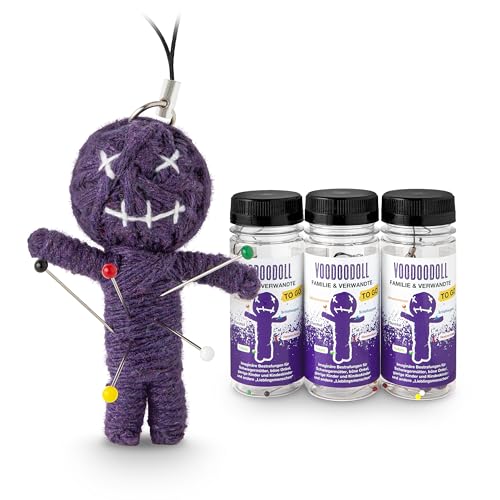 3er-Pack: Voodoo Doll in Dose | lustige Mini-Voodoo-Puppe to go | DIE BUCKLIGE VERWANDTSCHAFT Voodoo-doll | imaginäre Strafen für Schwiegermütter, böse Onkels und Tanten, vorwitzige Schwippschwager und geldgierige Nichten und Neffen 3er-Pack: Voodoo Doll in Dose | lustige Mini-Voodoo-Puppe to go | DIE BUCKLIGE VERWANDTSCHAFT Voodoo-doll | imaginäre Strafen für Schwiegermütter, böse Onkels und Tanten, vorwitzige Schwippschwager und geldgierige Nichten und Neffen von Scherzboutique