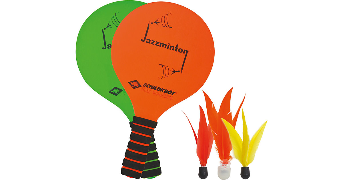 Jazzminton Set, bunt orange/grün von SCHILDKRÖT