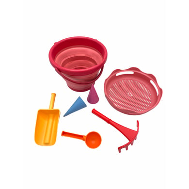 SCHILDKRÖT® 7in1 Sand Toys Falteimer-Set, rot von SCHILDKRÖT