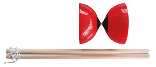 Schildkröt® Diabolo Set, aus elastischem roten Polyethylen, Metallnabe, 2 Holstäbe inkl. Schnur und Anleitung, 970136 von Schildkröt