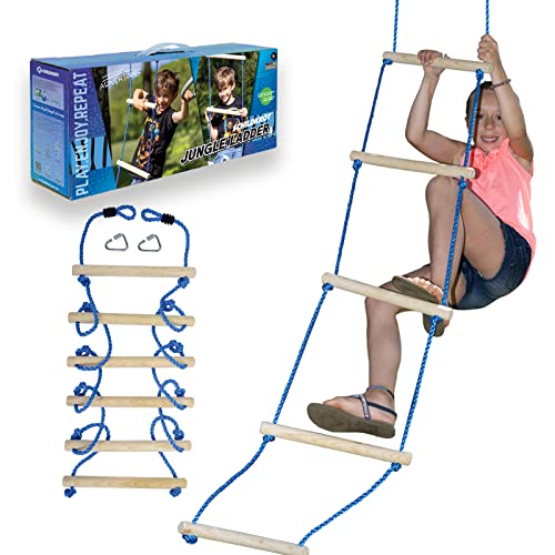 Schildkröt® Jungle Ladder, Jungle Line Zubehör, 2,5 Meter Lange robuste Strickleiter, 6 hochwertige Holzsprossen, vielseitige Einsatzmöglichkeiten von Schildkröt